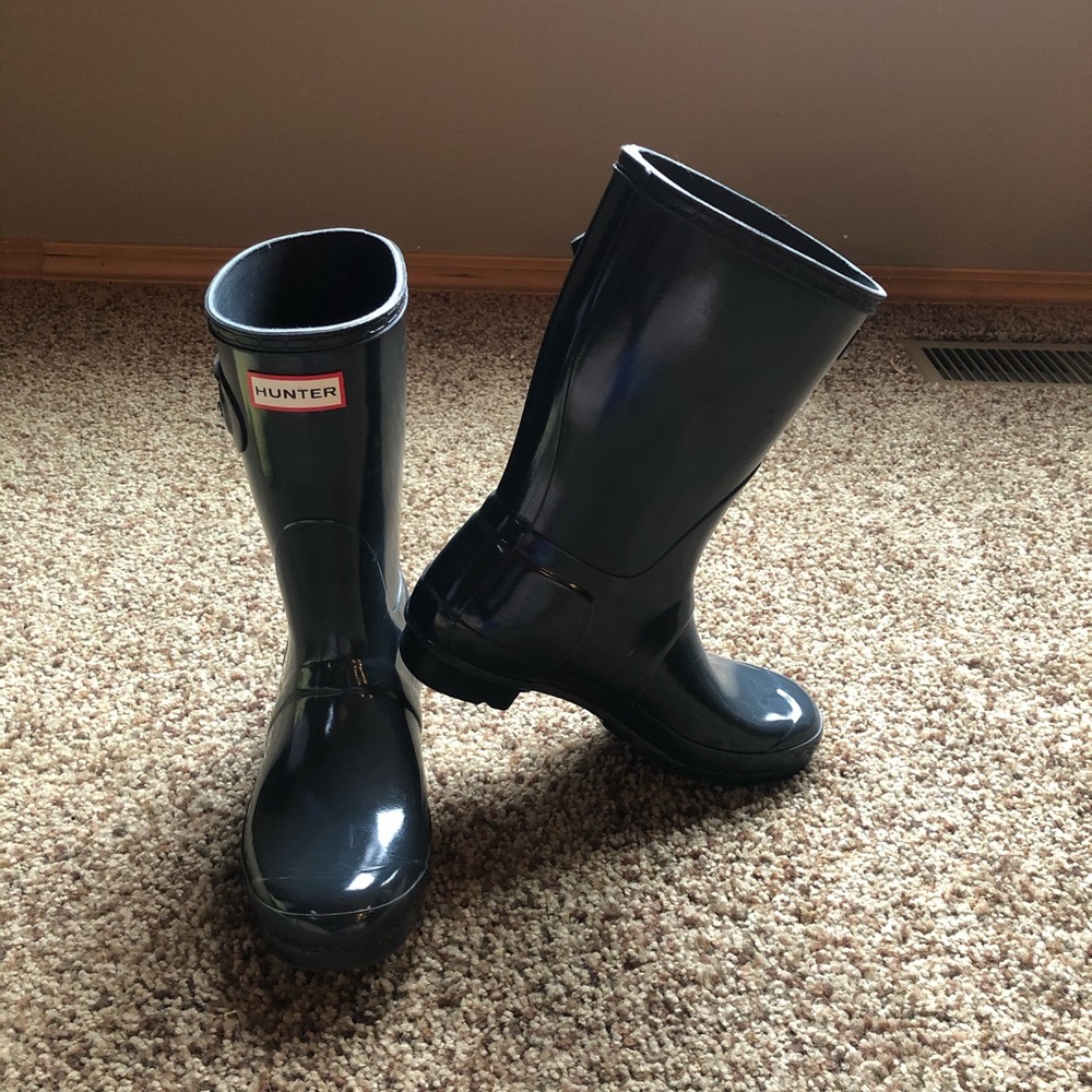 Glossy charcoal Hunter boots - Picture 3 of 7